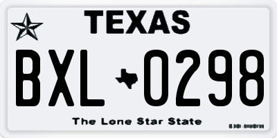 TX license plate BXL0298