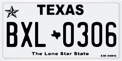 TX license plate BXL0306