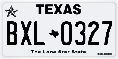 TX license plate BXL0327