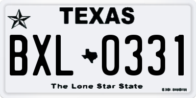 TX license plate BXL0331