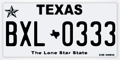 TX license plate BXL0333