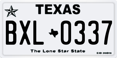 TX license plate BXL0337
