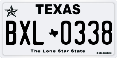 TX license plate BXL0338