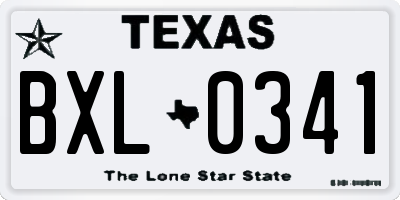 TX license plate BXL0341