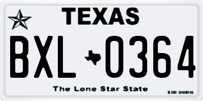 TX license plate BXL0364