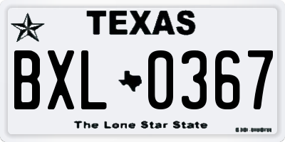 TX license plate BXL0367