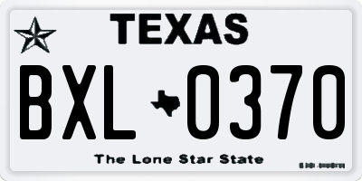 TX license plate BXL0370