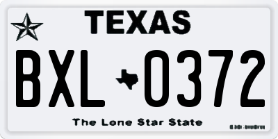 TX license plate BXL0372