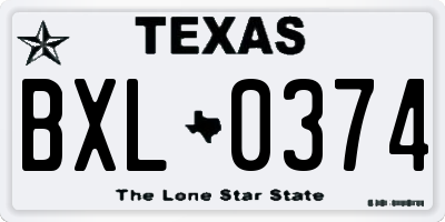 TX license plate BXL0374
