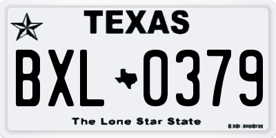 TX license plate BXL0379