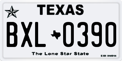 TX license plate BXL0390