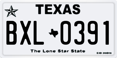 TX license plate BXL0391