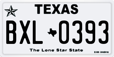 TX license plate BXL0393