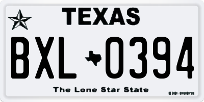 TX license plate BXL0394