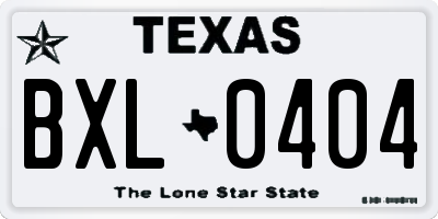 TX license plate BXL0404