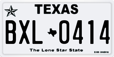 TX license plate BXL0414