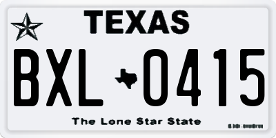 TX license plate BXL0415