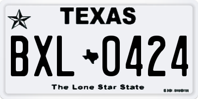 TX license plate BXL0424