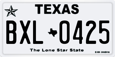 TX license plate BXL0425