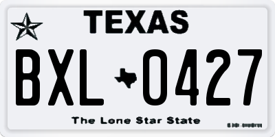 TX license plate BXL0427