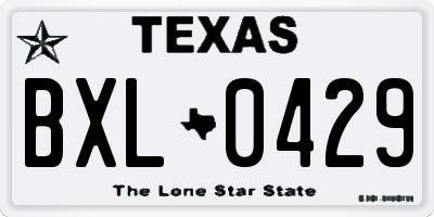 TX license plate BXL0429