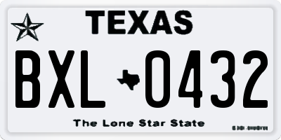 TX license plate BXL0432