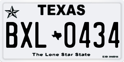 TX license plate BXL0434