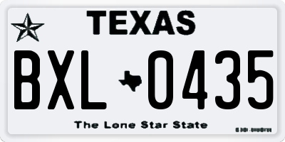 TX license plate BXL0435