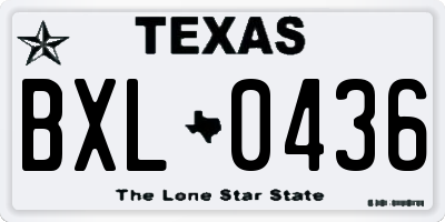 TX license plate BXL0436