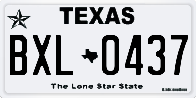 TX license plate BXL0437