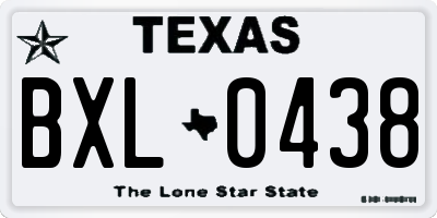 TX license plate BXL0438