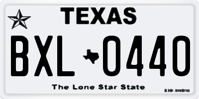 TX license plate BXL0440