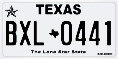 TX license plate BXL0441
