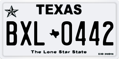 TX license plate BXL0442