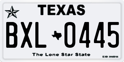 TX license plate BXL0445