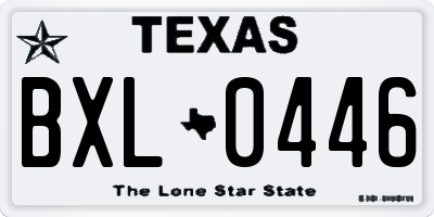 TX license plate BXL0446