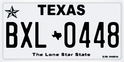 TX license plate BXL0448
