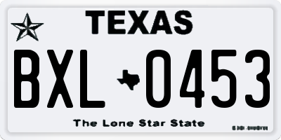 TX license plate BXL0453