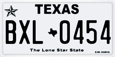 TX license plate BXL0454