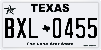 TX license plate BXL0455
