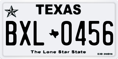 TX license plate BXL0456