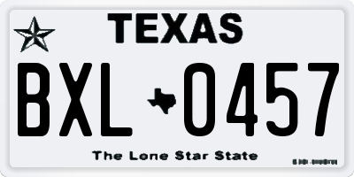 TX license plate BXL0457
