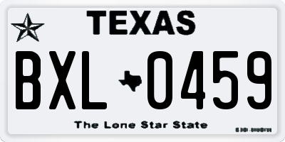 TX license plate BXL0459