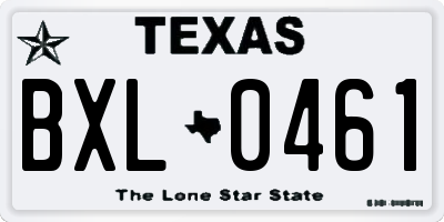 TX license plate BXL0461