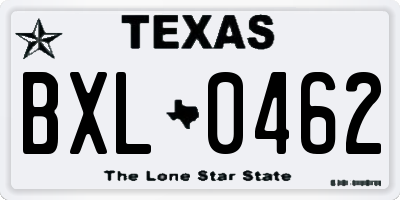 TX license plate BXL0462