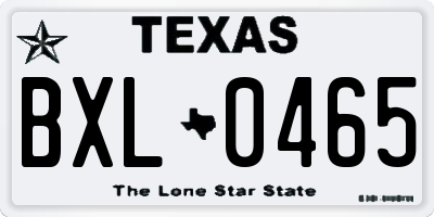 TX license plate BXL0465