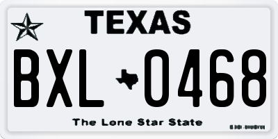 TX license plate BXL0468