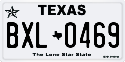 TX license plate BXL0469