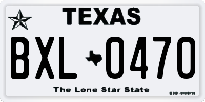TX license plate BXL0470