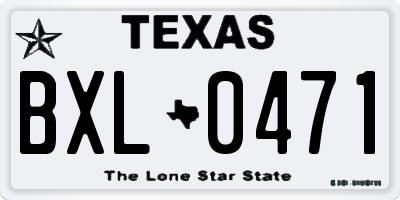 TX license plate BXL0471